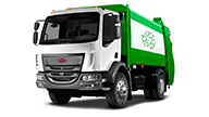 Peterbilt Model 220 Medium Duty White Truck with Green Recycle Body - Thumbnail